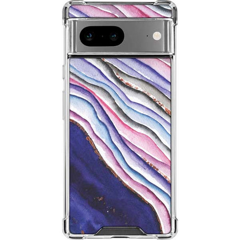 Violet Watercolor Geode Google Pixel 8a Clear Case